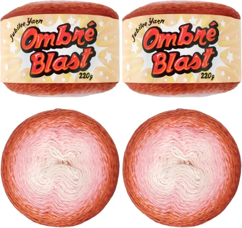Miniatura 53 de JubileeYarn Hilo Ombré Blast - 220g/pastel Algodón Peso Bebé - Cripta de Hielo - 1 Pastel 119 Cripta de hielo