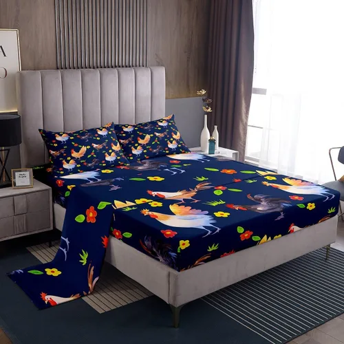 Miniatura 33 de Erosebridal Juego de sábanas para niños y niñas, diseño de pato amarillo, diseño de patos de dibujos animados, juego de ropa de cama de granja