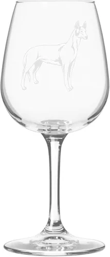 Miniatura 490 de Copa de vino de 12.75 onzas con diseño de perro grabado