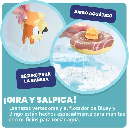 Miniatura 3 de TOMY Toomies Splash & Float Bingo and Bluey Water Toys - Juego de baño y piscina 2 en 1 para niños pequeños con tazas de verter y ruedas de agua, a