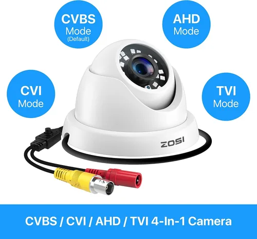 Miniatura 4 de ZOSI 1080P FULL HD 4-en-1 TVI/CVI/AHD/CVBS Cámara de seguridad 1920TVL Interior al aire libre día noche vigilancia CCTV Cámara domo para HD-TVI
