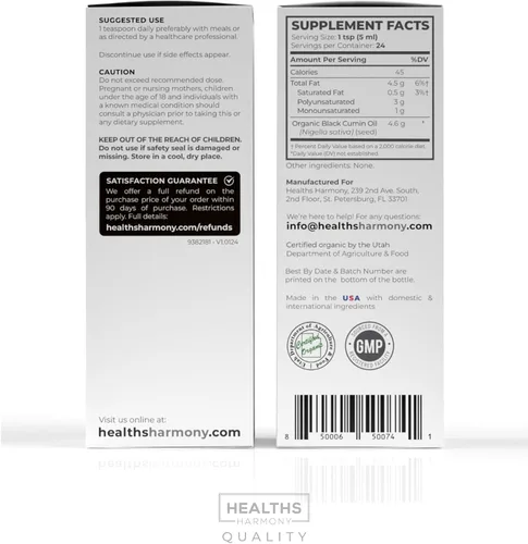 Miniatura 8 de Aceite de semilla negra orgánica USDA (4 onzas líquidas) Premium prensado en frío Nigella sativa que produce aceite de semilla de comino negro puro
