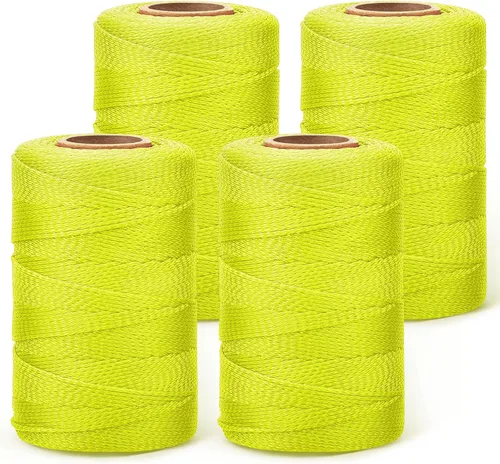 Miniatura 21 de Amylove Línea de cuerda de 6 rollos de nailon trenzado #18, cuerda de construcción trenzada de nailon de 500 pies, cuerda resistente para exteriores
