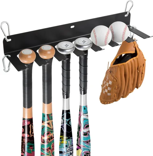 Soporte de pared para bates de béisbol, soporte de metal para bates para valla de dugout, organizador de bates de béisbol, sóftbol, bate,