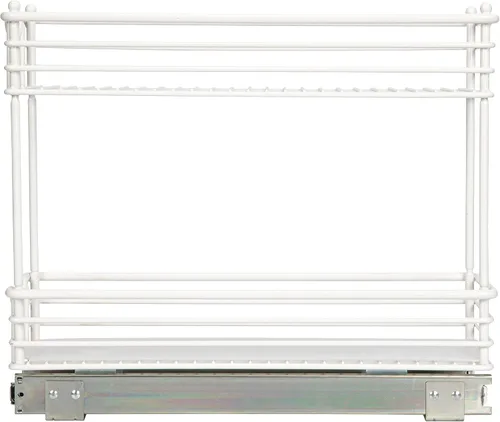 Miniatura 10 de Household Essentials Organizador deslizante de dos niveles de acero blanco con forros de plástico