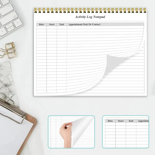Miniatura 4 de Getvow Cuaderno de Registro de Actividades - Libro de Registro de Actividades en Espiral para Trabajo de Negocios, Cuaderno de Lista de Tareas