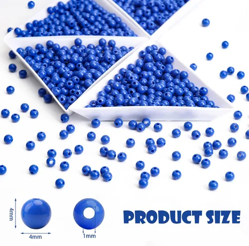 Miniatura 3 de BONNY BOXX 2000 piezas 4 mm cuentas redondas de acrílico de zafiro suave, bolas de plástico de chicle de burbujas, cuentas gruesas de bolas