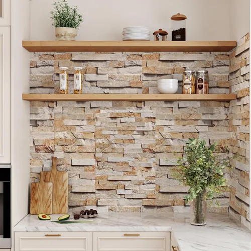 Miniatura 6 de Papel tapiz de ladrillo 3D autoadhesivo para encimeras, paredes, mesas, papel tapiz de piedra para dormitorio, sala de estar, papel de pared
