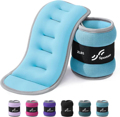 Miniatura 20 de Sportneer Pesas de tobillo para muñeca, par de pesas de 1/2/4/6/10 libras para hombres, mujeres, niños, entrenamiento de fuerza, juego de pesas