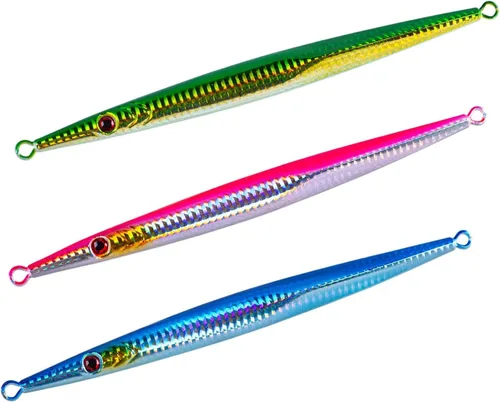 Goture Plantillas de pesca de agua salada, plantillas verticales brillantes con gancho de asistencia, velocidad de plomo, plantilla de plomo rápido,