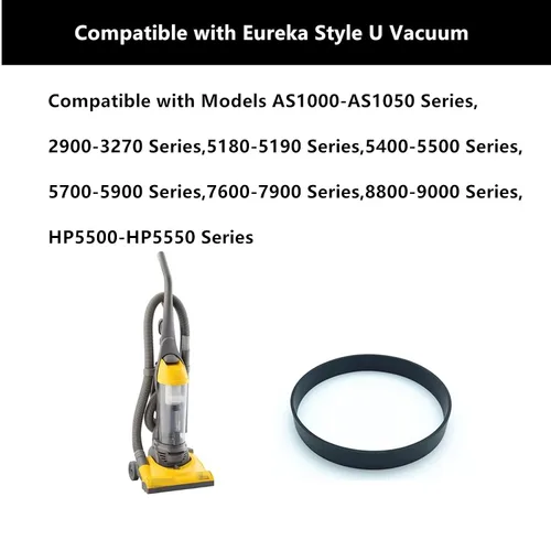 Miniatura 3 de Correas de repuesto para aspiradora Eureka Style U, compatible con modelos AS1000, 4100, 4700, 5190, 5700, parte # 61120A, 61120G, (2 correas)