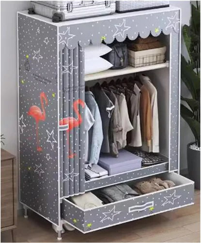 Miniatura 18 de Armarios grandes Armario portátil con cajón Armarios para dormitorio colgante de metal hierro ropa armario ahorra espacio armario ahorro de espacio