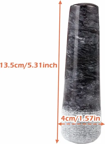 Miniatura 2 de Maja de repuesto de mármol de 5.3 pulgadas solo piedra pulida (mortero no incluido) (gris negro)