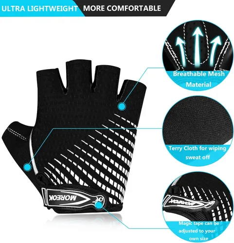 Miniatura 2 de BIKINGMOREOK Guantes de ciclismo para hombres y mujeres, guantes de bicicleta transpirables, almohadillas de gel de 0.197in, guantes de bicicleta