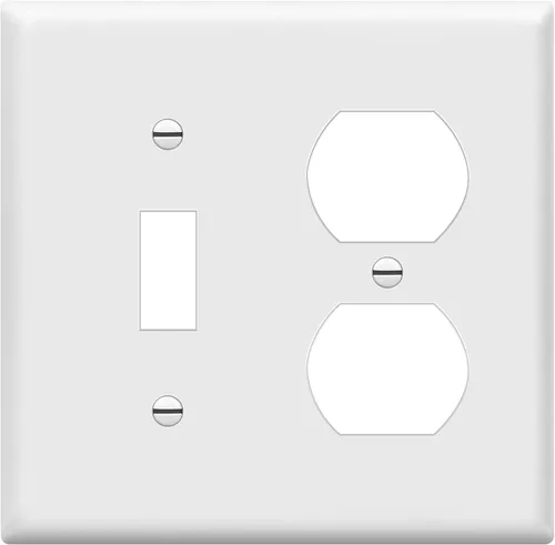 Enerlites placas para combinación de apagador de pared, tamaño estándar, de policarbonato irrompible, color blanco, Blanco, 1