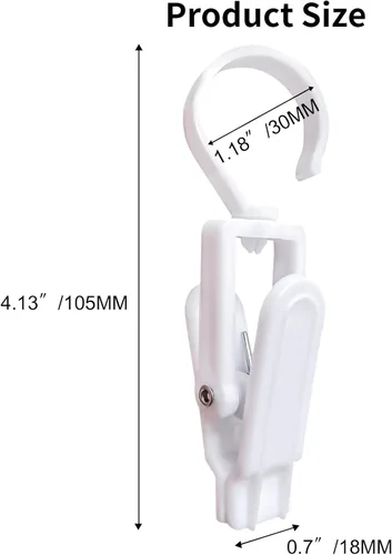 Miniatura 2 de 12 piezas de ganchos giratorios súper fuertes de plástico, clips para cortinas, alfileres para ropa, clips para toallas de playa, clips giratorios
