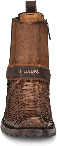Miniatura 4 de Cuadra Botín para hombre en piel auténtica pitón marrón 1J2LPH