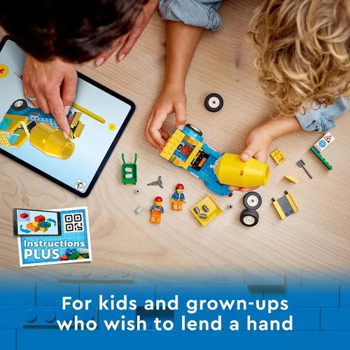 Miniatura 3 de LEGO City Great Vehicles 60325 - Camión mezclador de cemento para niños en edad preescolar, niños y niñas a partir de 4 años (85 piezas)