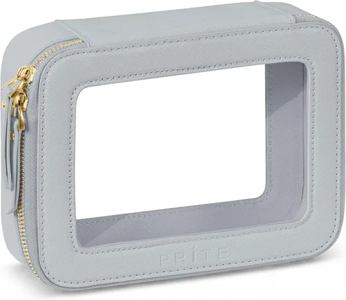 Miniatura 15 de Prite Bolsa de maquillaje transparente, estuche organizador de cosméticos, bolsa de aseo de viaje impermeable, bolsa para el cuidado de la piel
