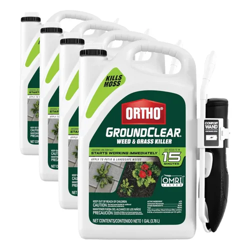 Ortho GroundClear - Eliminador de malezas y césped con varita Comfort Wand – mata dientes de león, pangelina, pasto de cangrejo, musgo y más,