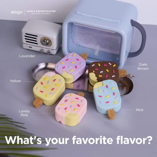 Miniatura 7 de elago - Funda con llavero para audífonos AirPods Pro de Apple en forma de helado. Azul (Arándano)