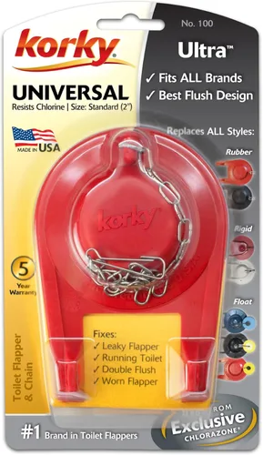 Miniatura 6 de Korky Aleta universal para inodoro ultra estándar de 2 pulgadas, goma de larga duración, fácil de instalar, fabricada en EE. UU., 100BP