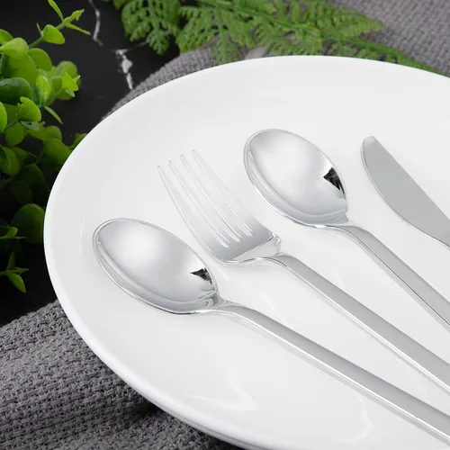 Miniatura 5 de DaYammi 150 cubiertos de plástico plateado, cubiertos desechables plateados resistentes que incluyen: 50 tenedores de plástico, 50 cucharas