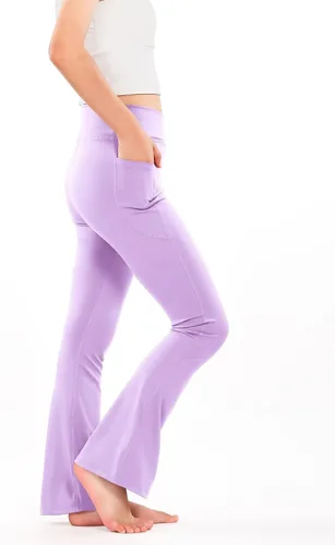 Miniatura 2 de HASMES Leggings acampanados para niñas, pantalones de yoga con cintura alta, pantalones casuales de baile, pantalones deportivos para niños