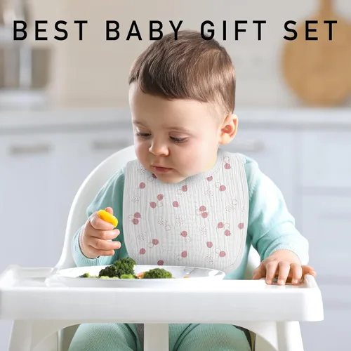 Miniatura 4 de Baberos de muselina para babeo de bebé para niños y niñas unisex, paquete de 6 baberos de algodón suave para dentición y babeo, regalos esenciales
