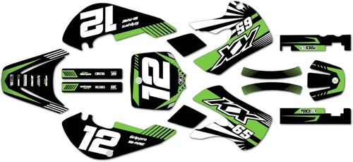 Miniatura 4 de Kit de gráficos para Kawasaki KX65 (1999-2024) serie FASTHOUSE gris 9 mil - Easy Go - Calcomanías para motocicleta Dirt Pit Bike Motocicleta