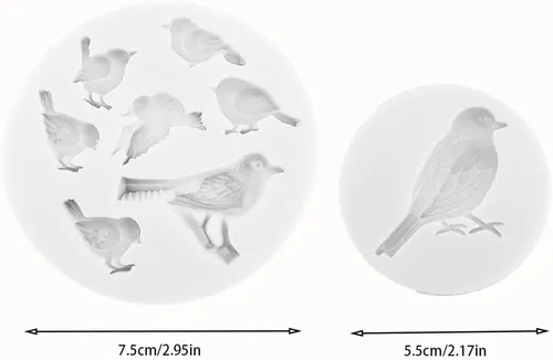 Miniatura 2 de 2 moldes de silicona para pájaros, para hacer dulces, herramientas para hacer dulces, moldes de chocolate, postres, cubitos de hielo, goma, arcilla