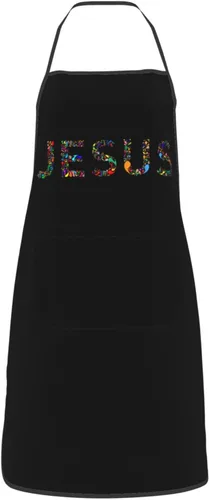 Miniatura 9 de Delantal de Jesús, delantales de cocina para hombres y mujeres, delantal de cocina, delantal de chef, delantales de jardín ajustables con 2 bolsillos