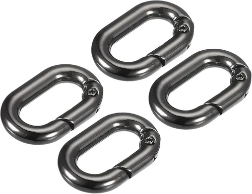 Miniatura 8 de uxcell Anillo ovalado de resorte, clip de resorte redondo, hebilla de resorte para bolsos, monederos, llavero bronce