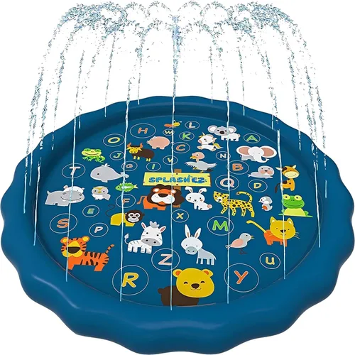 SplashEZ Almohadilla de salpicaduras 3 en 1, aspersor para niños y piscina de bebés para aprender, piscina con rociadores para niños pequeños,