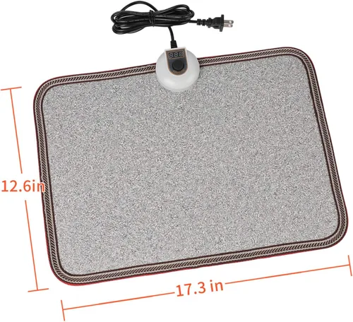 Miniatura 7 de Alfombras eléctricas con calefacción - Calentador de pies AC 110V, alfombra con calefacción para pies debajo del escritorio para oficina y hogar Gris