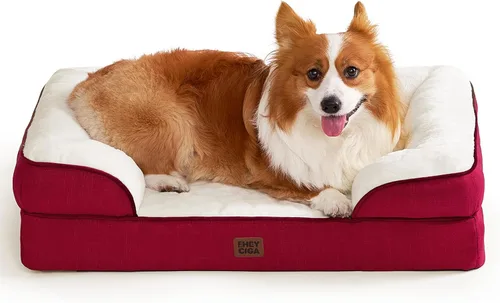 Miniatura 120 de EHEYCIGA - Cama ortopédica para perro grande, impermeable, de espuma viscoelástica y espuma tipo caja de huevos, bordes elevados, antideslizante