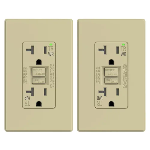 Miniatura 43 de ELEGRP Salida GFCI para Exteriores, Receptáculo GFI Eléctrico de Autoprueba de 15 Amperios con Diseño Más Delgado, Receptáculo GFCI Resistente a