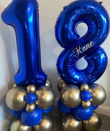 Miniatura 6 de Globos digitales de 40 pulgadas, color azul marino, gigantes, gigantes, gigantes, enormes de aluminio de 16 o 61, globos digitales de Mylar con Azul