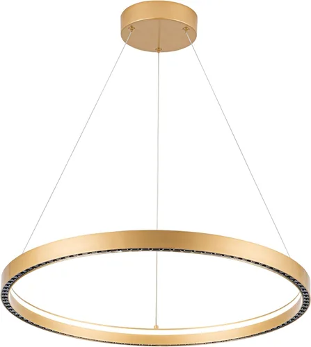 Miniatura 18 de Lámpara colgante LED moderna regulable de 23.6 pulgadas, color negro, 1 anillo circular, para sala de estar, comedor, cocina, oficina, vestíbulo