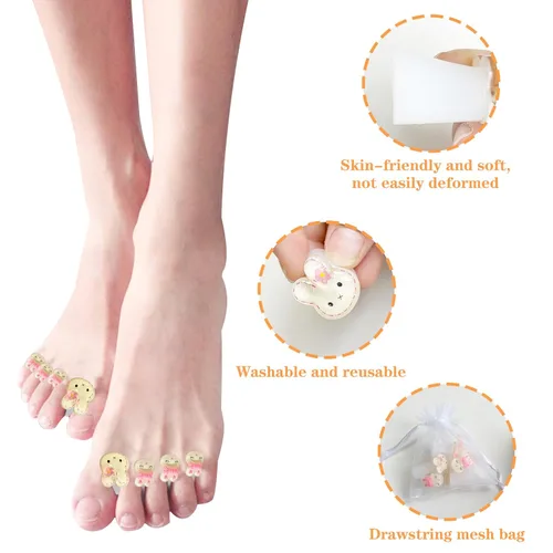 Miniatura 3 de Separadores de dedos para esmalte de uñas, juego de 4 espaciadores de dedos para pies para aplicar esmalte de uñas durante la pedicura
