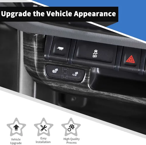 Miniatura 6 de Voodonala Cubierta de panel de interruptor de luz de emergencia compatible con Chevy Colorado/GMC-Canyon 2014-2022, grano de madera negro