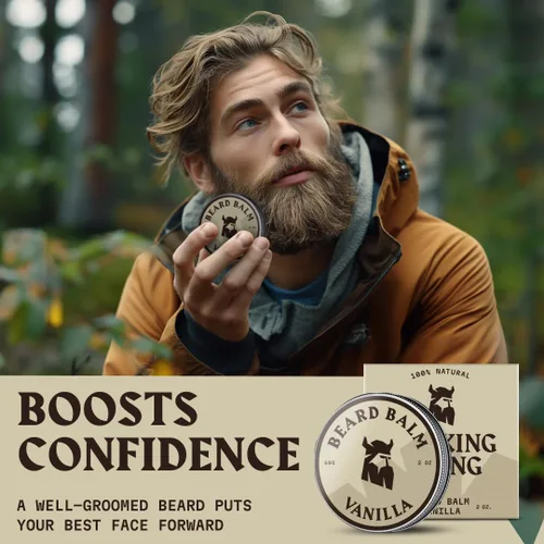 Miniatura 7 de Striking Viking Bálsamo para barba para hombres, 2 onzas, aroma a vainilla, hidratante y acondicionador de barba para hombres que suaviza y nutre
