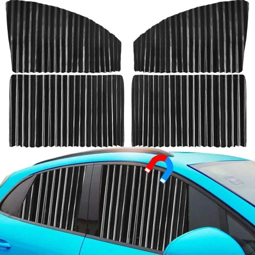 Miniatura 10 de Ovege Parasol para Ventana de Coche - Cortina Parasol para Ventana Lateral, Plisada Sedosa Protección UV Privacidad, Bebé Succión Magnética