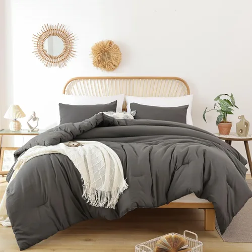 Miniatura 31 de ROSGONIA Edredón tamaño completo para niñas, niños y adolescentes, blanco, 3 piezas (1 edredón bohemio y 2 fundas de almohada), juego de ropa