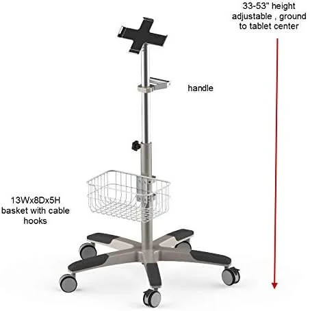 Miniatura 2 de Soporte rodante profesional para tableta, iPad con cesta (iPad similar)