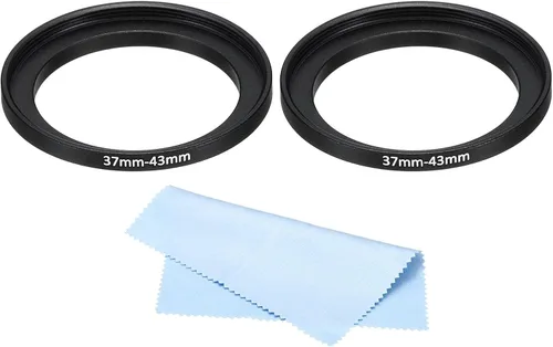 Miniatura 7 de PATIKIL Anillo de metal con paño de limpieza, paquete de 2 anillos adaptadores de filtro de lente de cámara, anillo adaptador de filtro de aluminio