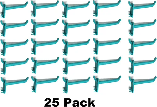 Miniatura 2 de JSP Manufacturing Ganchos de plástico verde azulado para garaje/herramientas/almacenamiento/organización/joyería/manualidades - 2 pulgadas, 4
