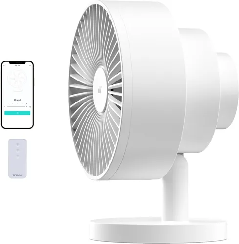 Windmill Ventilador inteligente - Circulador de aire 2 en 1 ultra silencioso con control remoto - Ventilador de refrigeración compacto de 5 Blanco