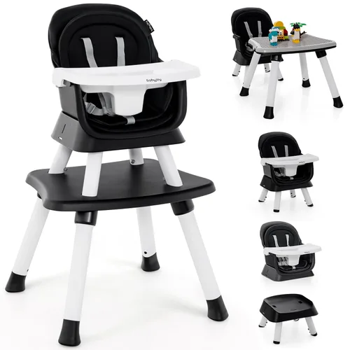 BABY JOY Silla alta para bebé, silla alta convertible 8 en 1 para bebés y niños pequeños, asiento elevador, juego de mesa y silla, mesa de bloques