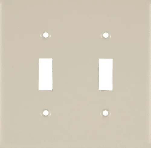 Miniatura 8 de Power Gear - Placa para interruptor doble en pared, gran tamaño, color almendra claro